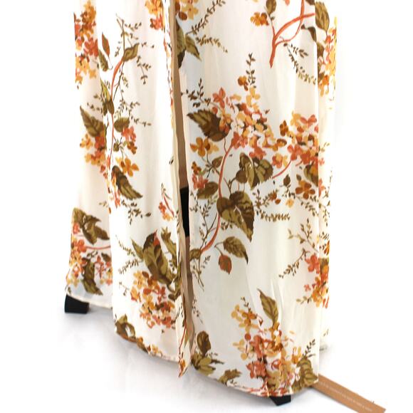 Reformation Shayla Bella Cream Floral Print V-Neck Dress 6 NEW Short Sleeve Maxi - Picture 4 of 8